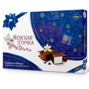 Конфеты сбивные глазированные с ароматом ванили "Невская Птичка" 240гр
