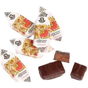 Хохлома - молочно- ореховое пралине в тёмном шоколаде