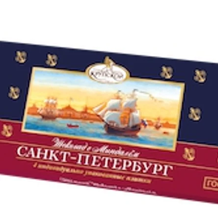 Шоколад "Санкт Петербург" тёмный с миндалем 100гр 
