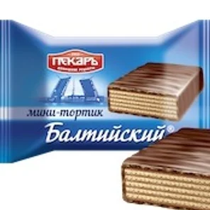 Торт вафельный глазированный "Балтийский" вес 1кг