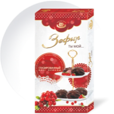 Зефир глазированый со вкусом клюквы 180гр