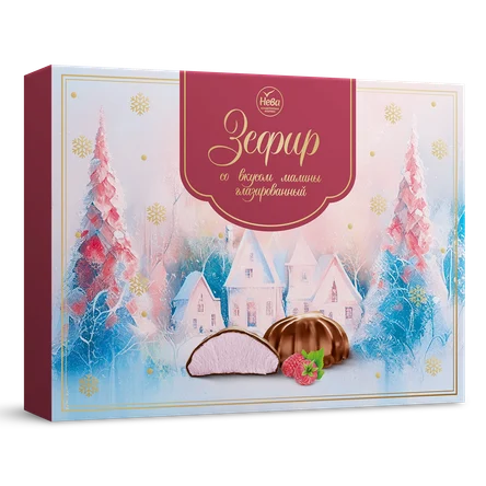Зефир "Нева" со вкусом малины глазированный 185гр